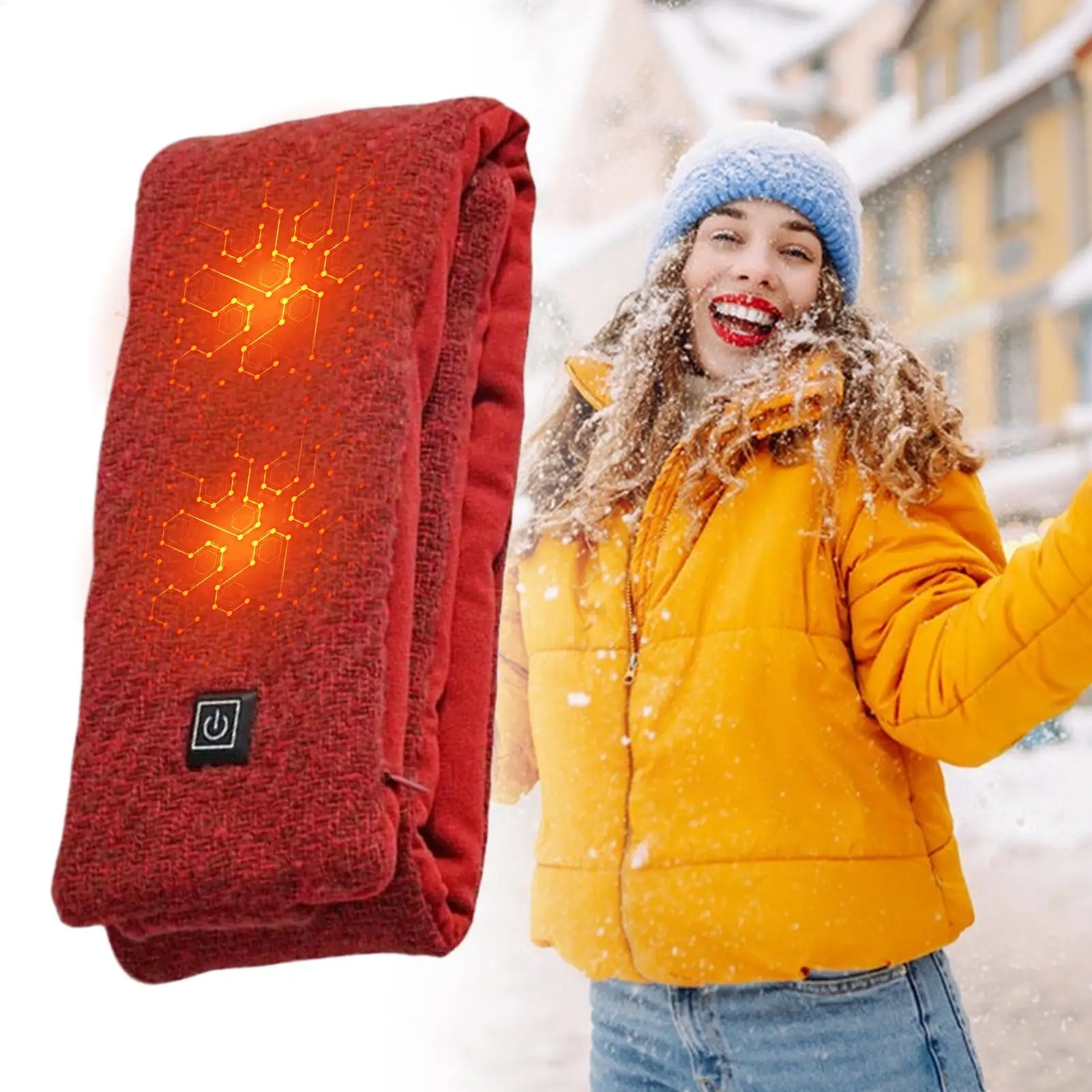 ski Heated Scarf Washable 3 Temperature Control Neck Warmer Heated Neck Scarf For Women Men Him Her Adults Father Mother Husband