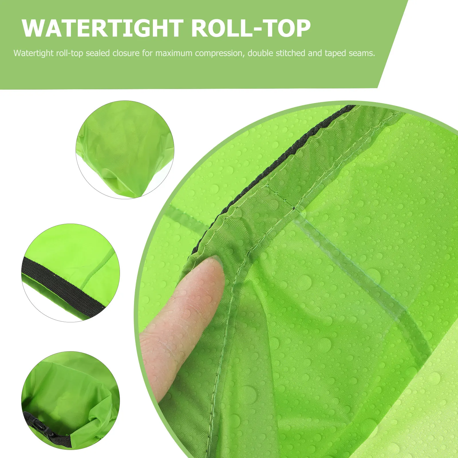 

3pcs Waterproof Dry Bag Set 1.5L 2.5L 3.5L Ultralight Nylon Pouch Leakproof Camping Kayaking Storage Green Outdoor