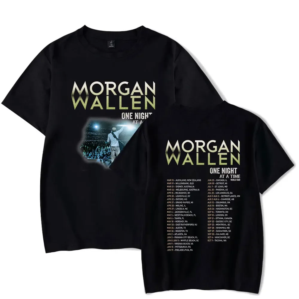 Morgan Evans ONE NIGHT AT A TIME World Tour T-Shirt Merch Crewneck Short Sve Hip Hop Men Women's Harajuku Casual Clothes