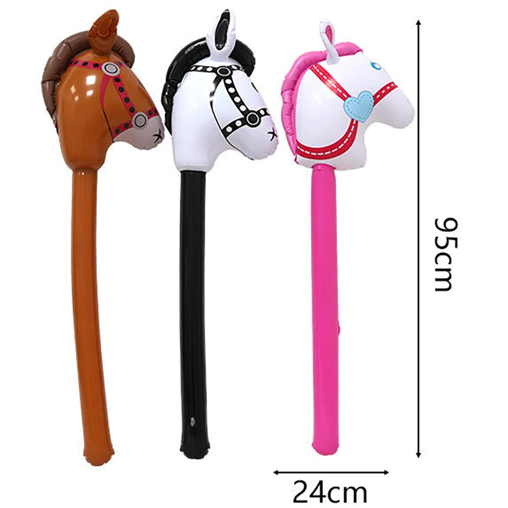 4-Piece Set Of Horse Head Inflatable Stick Pvc Inflatable Toys For Holiday Party Decoration image 6