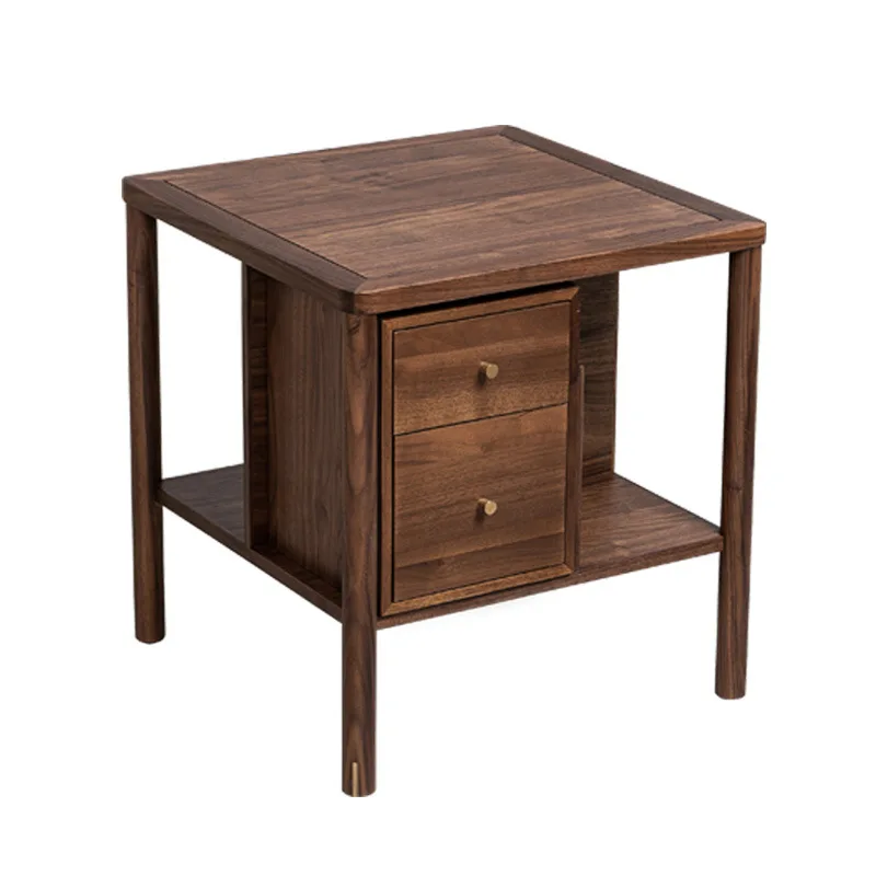 

New Chinese style, black walnut, solid wood, sofa, side table, side cabinet, living room, coffee table