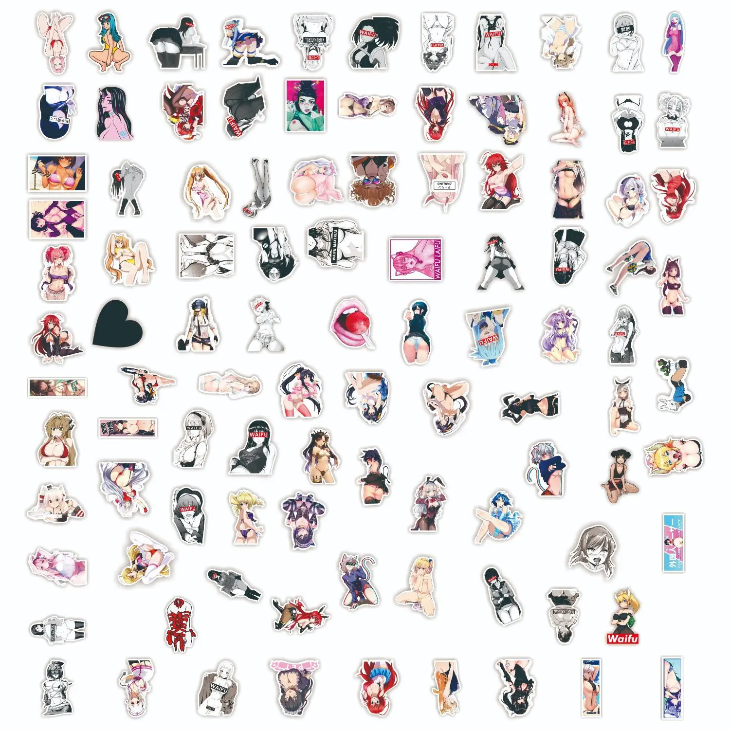 10/30/50/100pcs Cartoon Sexy Bunny Stickers Laptop Bicycle Guitar Skateboard Sticker Kid DIY Graffiti Waterproof stickers