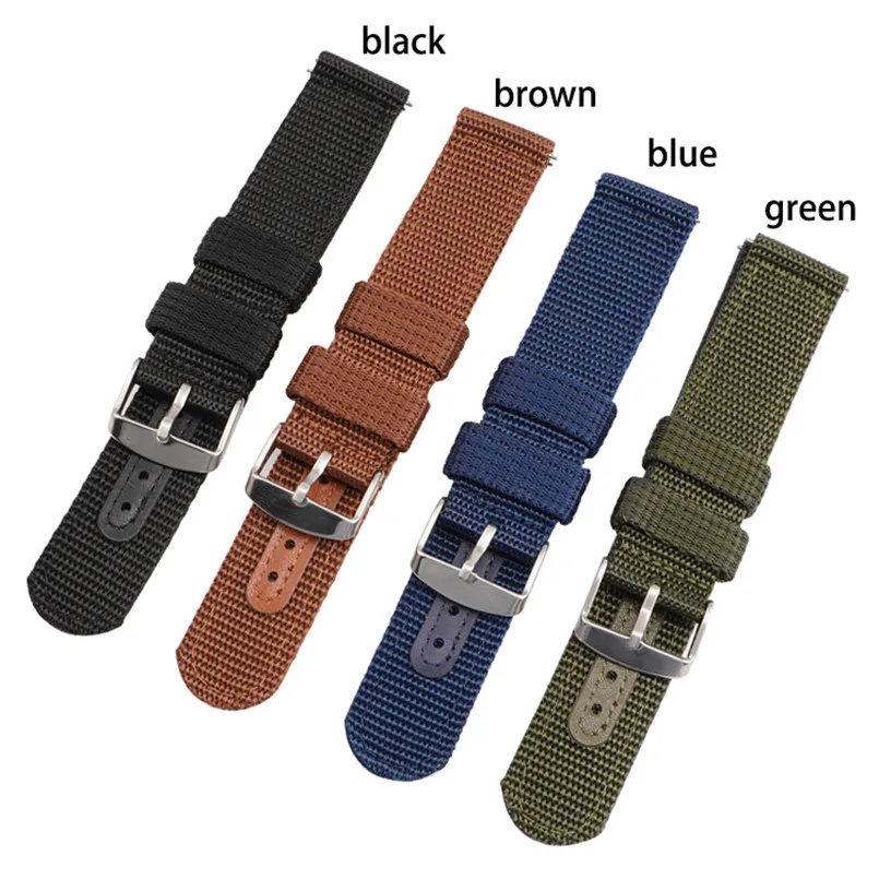 Ремешок нейлоновый для Samsung Galaxy Watch Active 2 40 44 мм, быстросъемный универсальный браслет для часов Gear S3, 18 мм 20 мм 22 мм 24 мм