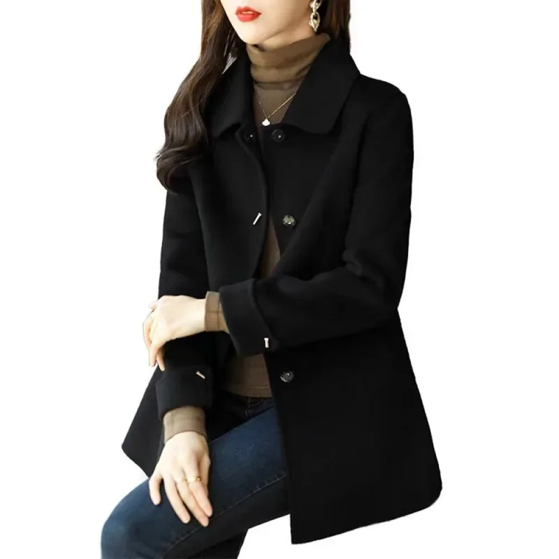 2023 نمط جديد النسخة الكورية معطف غير رسمي صغير للنساء سترات صوفية مقصوصة تأثير التخسيس ينعم صورتك القديمة عالية