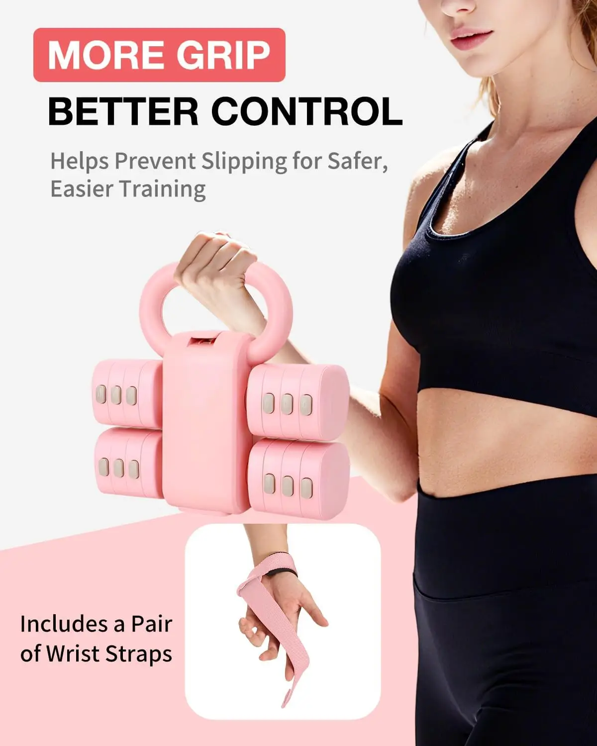 

2-in-1 Adjustable Dumbbell Kettlebell Set 4.4lb-11lb Home Strength Workout Equipment