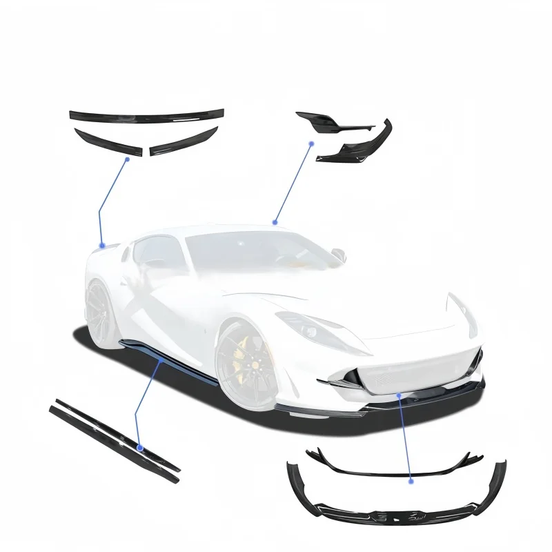 تم ترقيتها إلى طقم هيكل من ألياف الكربون الجافة من Novi Style لـ Ferari 812 Ultra Fast GTS أجزاء الناشر الأمامي والخلفي #2