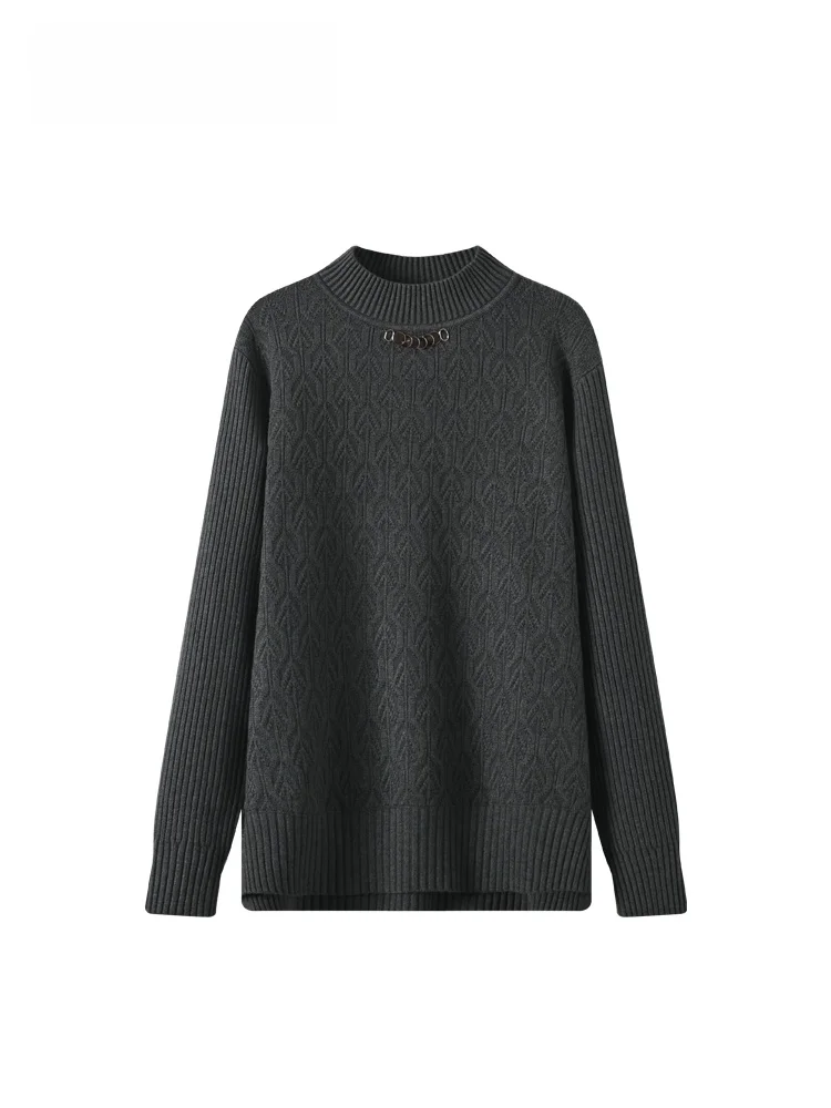 

CaraCLUB plus Size Long Sve Knitwear Casual f High Collar Women's Inner Wear Polyester Viscose Blend Autumn Winter Sle
