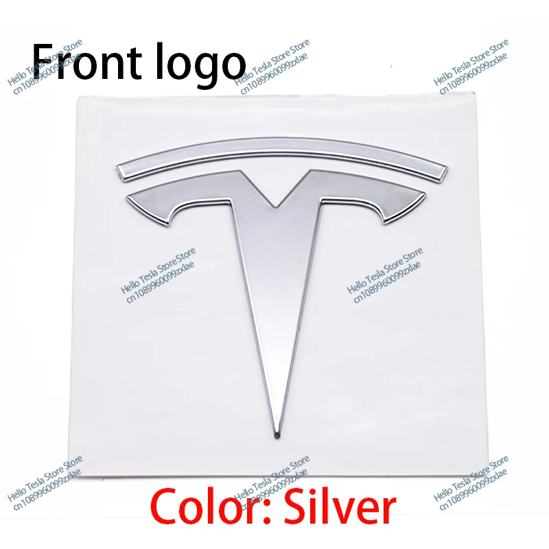 Abs Voor Tesla Model 3 Mode Y Matzwarte Auto Voorkap Logo Cover Embleem Sticker Styling Auto Achterkoffer Badge Accessoires