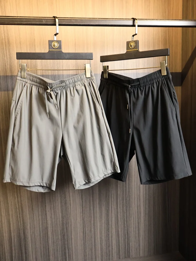 Cooling Elastic Ice Silk Outdoor Sports Men's Quick Dry Short Pants Straight Leg Fashionable Urban Style Casual Trousers