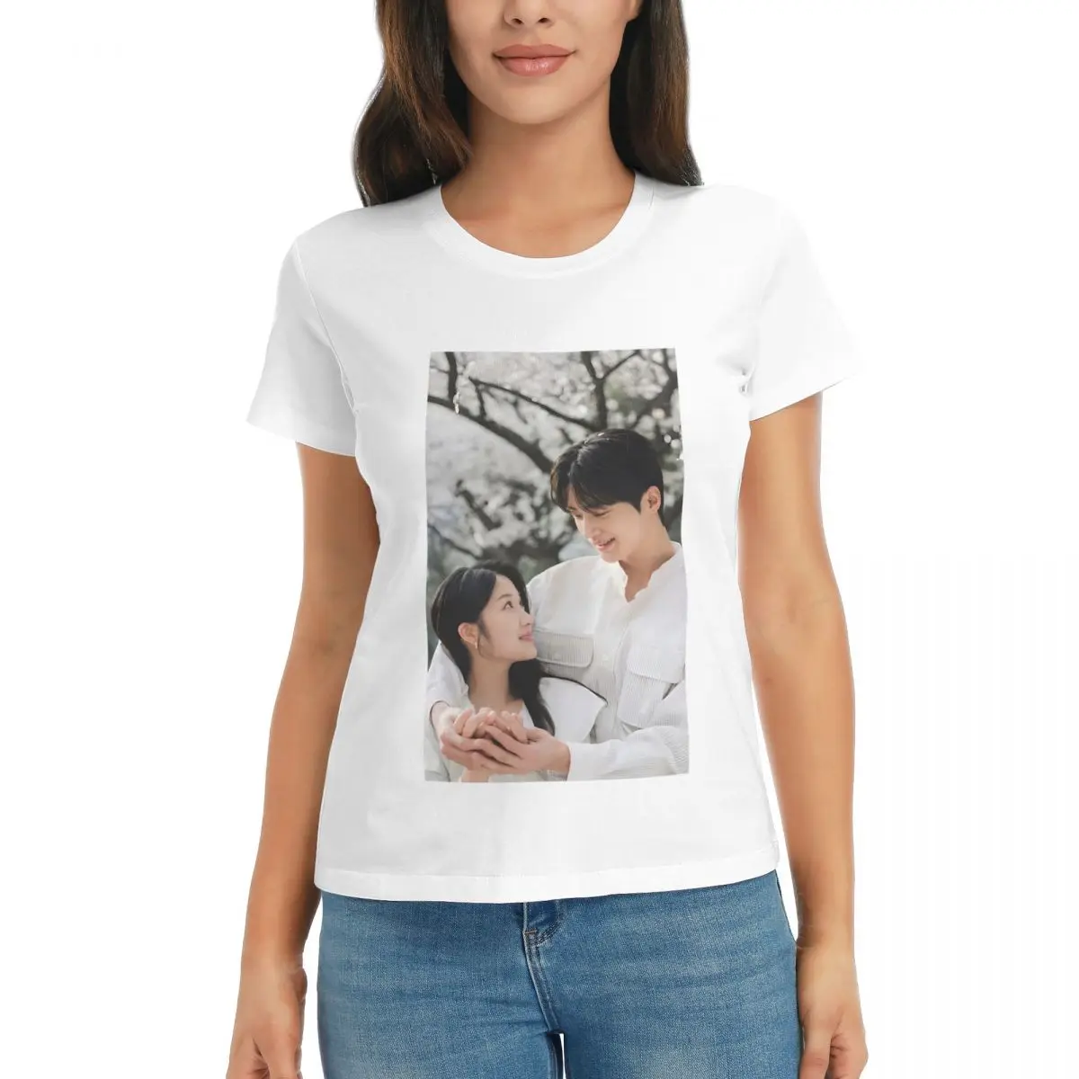 

Women T-Shirt Lovely Runner K-drama Byeon Woo Seok Summer Short Sleeve Tees Round Neck Cotton T Shirts Clothes Tops Streetwear