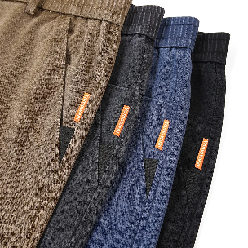 กางเกงขายาวทรงตรงหลวมผู้ชายผ้าไลโอเซลล์ รุ่นปี 2025 สำหรับฤดูใบไม้ร่วงและฤดูหนาว ผ้าพลิ้วสบาย ใส่ได้หลายโอกาส กางเกงลำลองไซส์ใหญ่พิเศษ 5XL