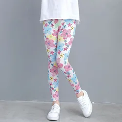 2 to 9 Years Girls Leggings Kids Outdoor Travel Clothes Pencil Pants Long Casual Floral Slim Leggings Teenage Children Trousers