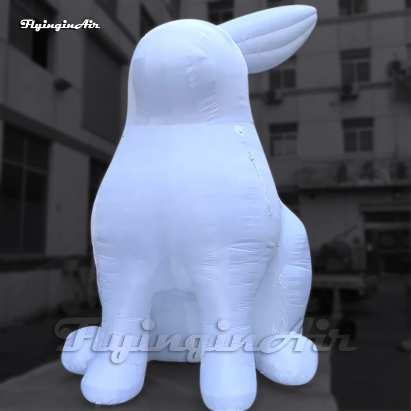 Artistic Large Inflatable Rabbit Animal Model White Air Blow Up Easter Bunny Balloon For Zoo And Park Decoration