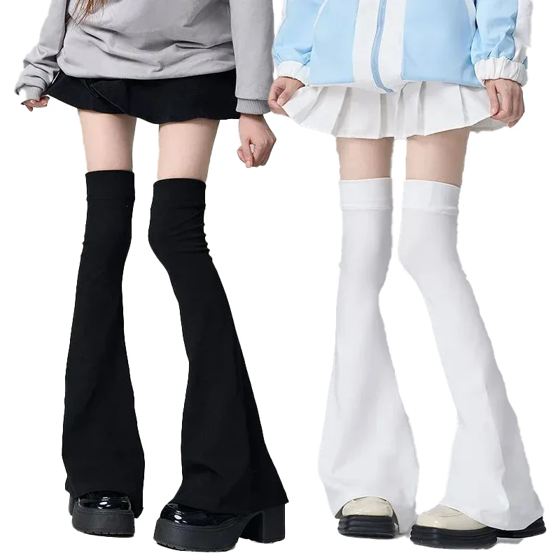 2PC Japanese Style Spicy Femboy Over The Knee Horn Shaped Cuffs Y2K Leg Stocking Elasticity Slimming Knee Socks Sexy Accessories