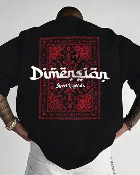 Men Typographic Loose Fit T-shirt Loose Fit, Cotton Printed Round Neck T-shirt