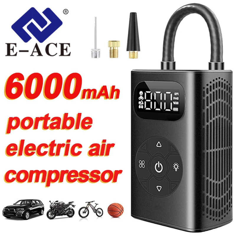 Air Pump Electrical Air Compressor Mini Portable Tire inflator 6000mAh Suitable For Cars, Motorcycles, Bicycles, And Balls