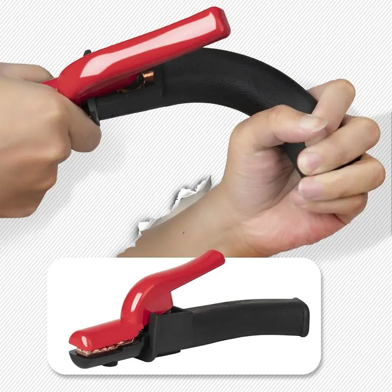 800AMP Welding Electrode Holder Clamp with Soft Ergonomic Handle, Heavy Duty Copper Electrode Holder for Arc MMA Welder
