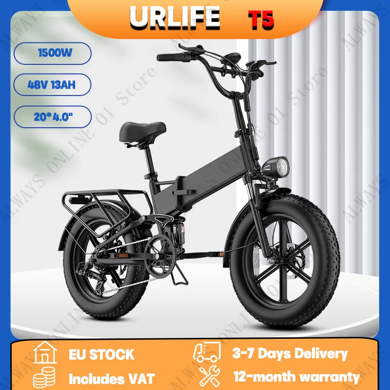 Elektrofahrrad mit 1500W Spitzenmotor, Elektro-Mountainbike mit 48V13Ah herausnehmbarem Akku, 20"*4.0" Fat Tire E-Bike, faltbar für einfache Aufbewahrung, 45KM/H