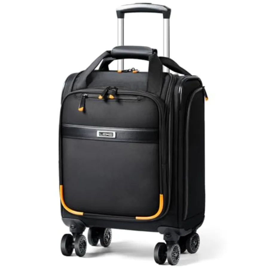 

Underseat Carry On Luggage with Spinner Wheels, 16 Inch Softside Suitcase with Detachable Wheels, Lightweight Travel Luggage Ba
