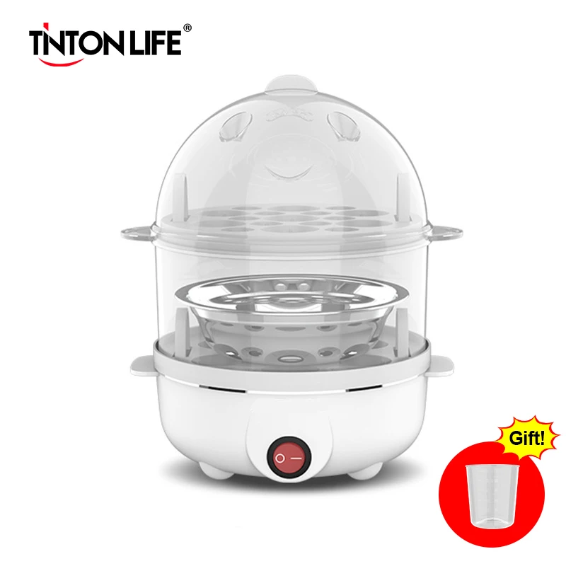 Multifunctional double layer egg cooker, stainless steel egg steamer for household kitchens, breakfast machine, steaming and hea