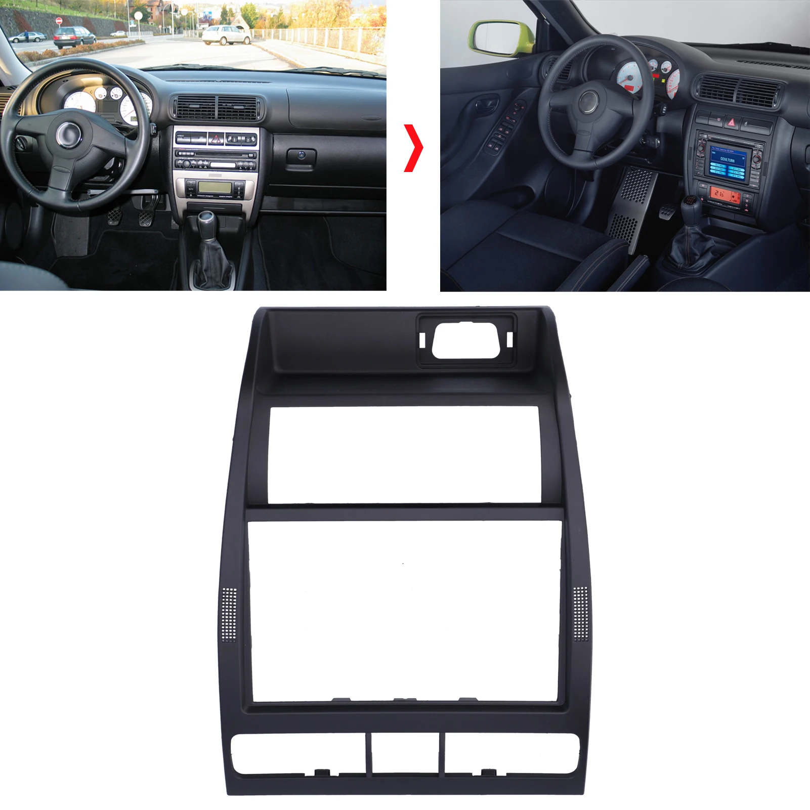 Car Navigation Panel Frame Cover Trim Interior Decor SI-AT26179 Fit For Seat Leon/Toledo 1M