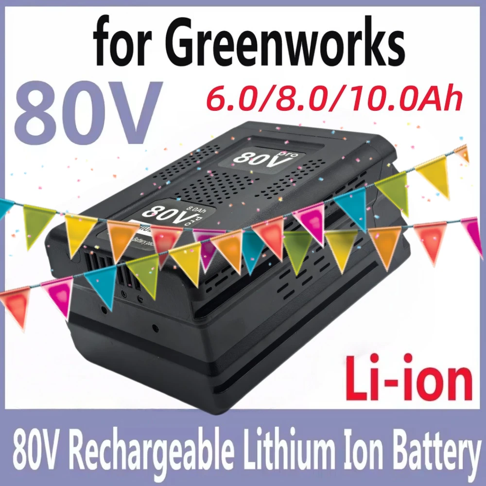 

For Greenworks GBA GBA80600 80V 6000mAh Replacement Battery Compatible For GBA80200 Cordless Power Tool Rechargeable Battery