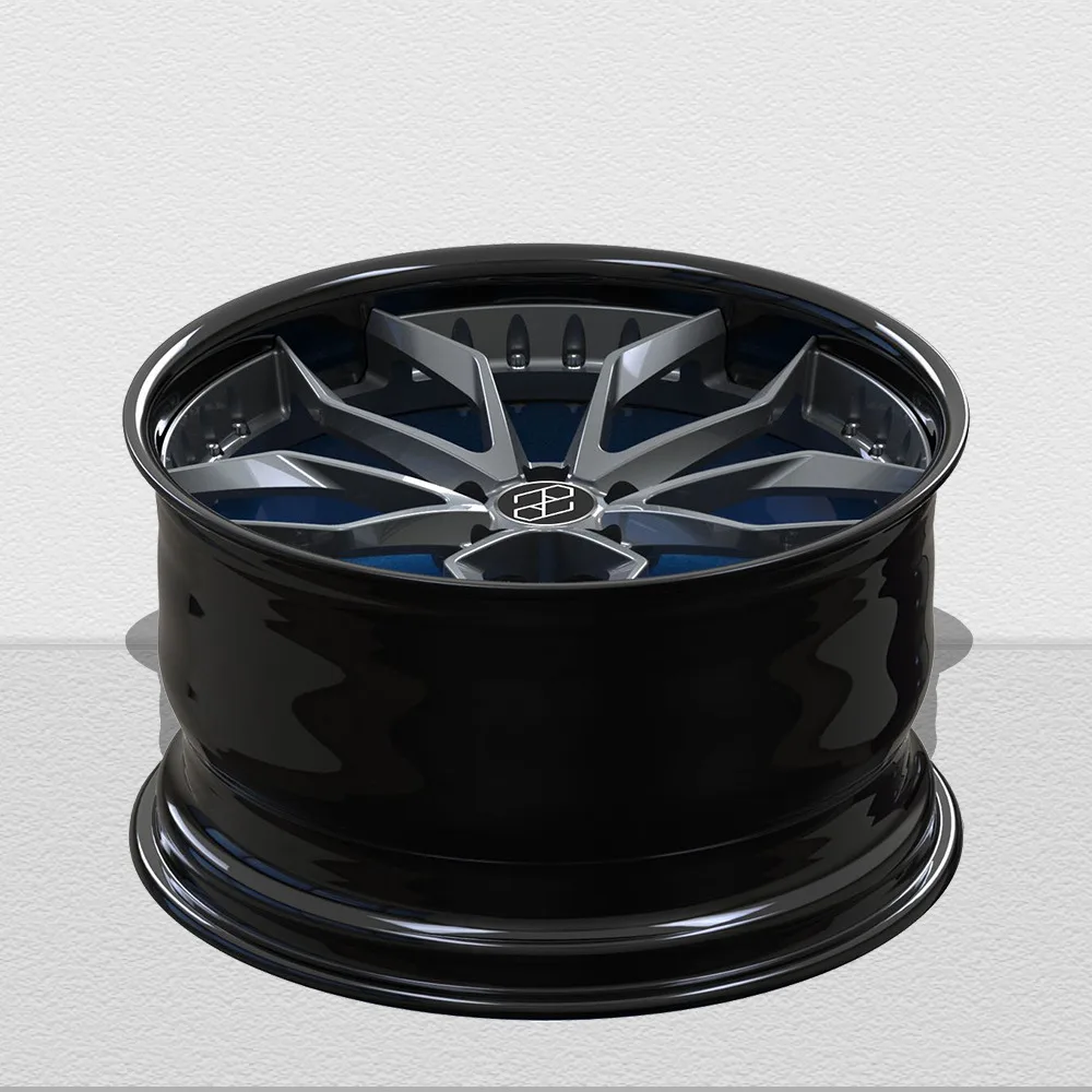 2 Pieces Gloss Black Shallow Blue Dark Gungray 5x112 20x10 Forged Wheels for 2014 Au di RS6