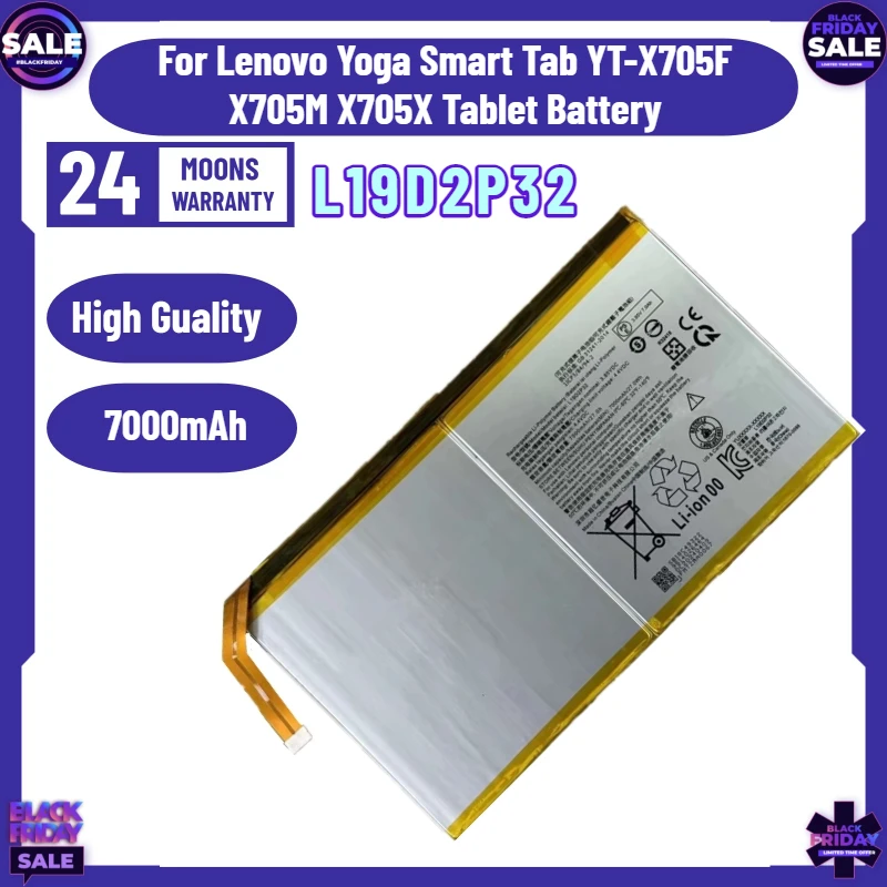 

7000mAh L19D2P32 Battery for Lenovo Yoga Smart Tab YT-X705F X705M X705X Tablet Battery