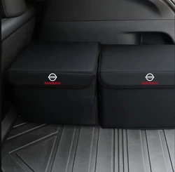 Leather Car Large Capacity Foldable Trunk Storage Box Sundries Organizer Bag For Nissan Nismo Tiida Teana GTR 350Z 370Z 240SX