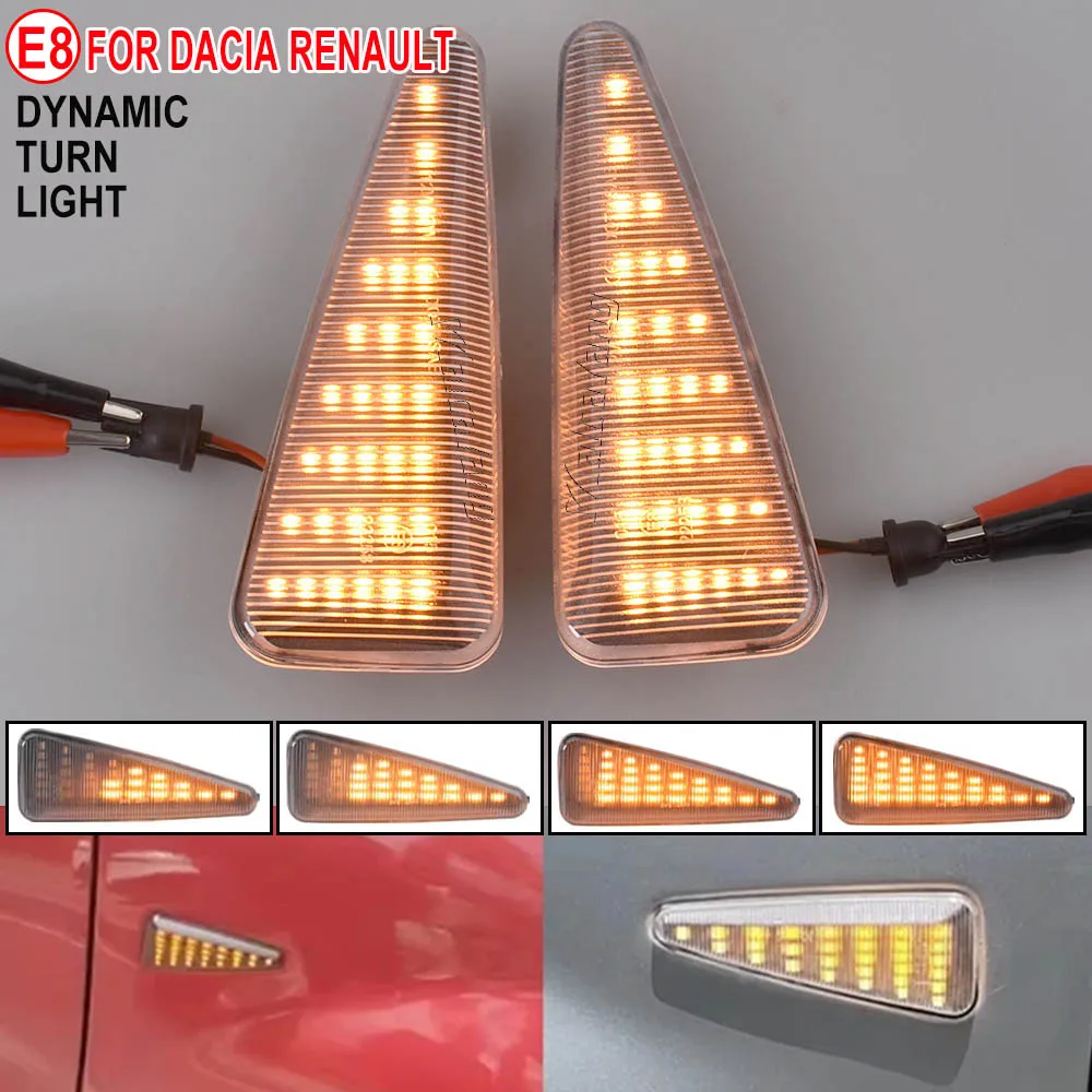 

Для Renault Stepway Thalia Dacia Logan Sandero 2008-2011 светодиодный динамический боковой габаритный указатель поворота