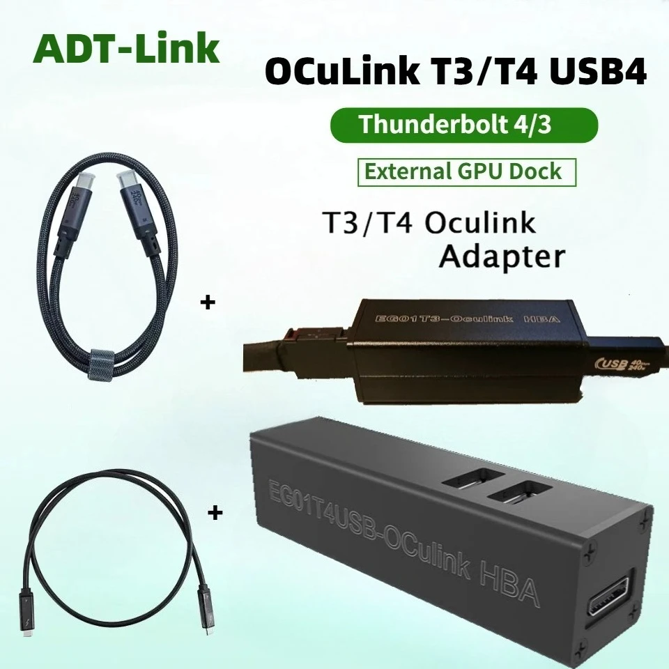 

Адаптер Oculink Thunderbolt-4/3 USB4 для ноутбуков, внешняя видеокарта, док-станция для расширения графического процессора, чип OCuLink JHL6340, HBA.