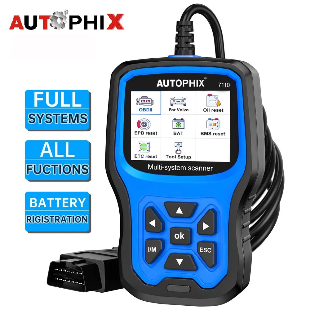 AUTOPHIX 7110 OBD2 Scanner Diagnostic Scan Tool for Volvo Full Systems Car Code Reader Battery for All Volvo After 1996