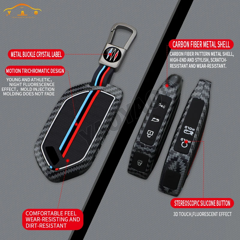 

2025 Zinc Alloy Key Case Cover For Kia EV9 Picanto Sorento MQ4 Carnival KA4 Morning K5 Carens 2024 Accessories