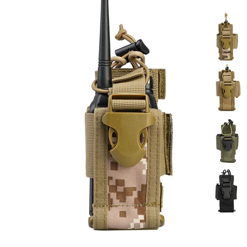 

Tactical Adjustable Walkie Talkie Holder Nylon Molle Radio Pouch for Hunting Outdoor Interphone Hanging Bag
