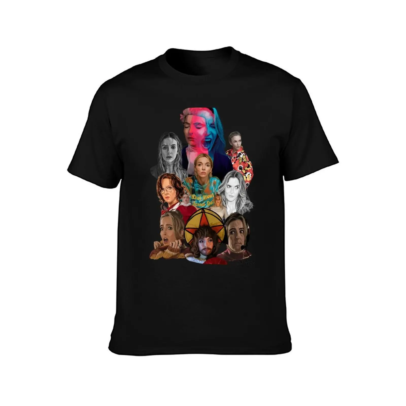 Jodie Comer collage T-Shirt Outdoor Work Short Sleeve Top T-Shirt