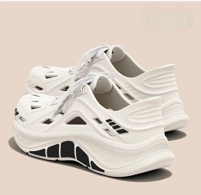 Dicksohlige, perforierte Herrenschuhe, Sommer-Neuheit, Fahrerschuhe, rutschfest und geruchsneutral, weiche EVA-Sandalen für Herren – Detail 6