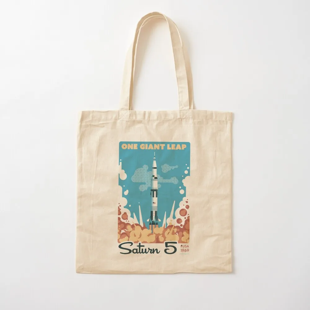 

Retro Saturn V Tote Bag shopper bag woman tote bag canvas Cloth bags