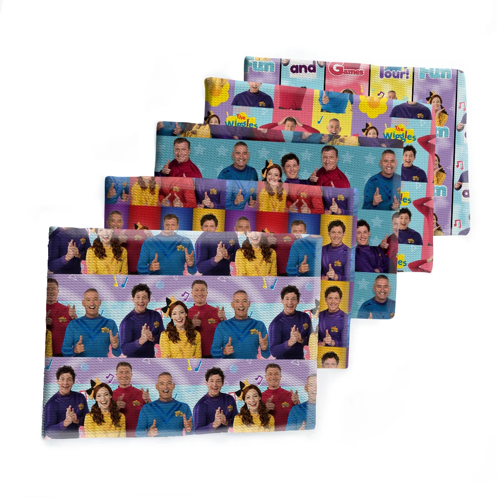 Cartoon The Wiggles Pattern Printed Bullet Textured Liverpool Patchwork Tissue Kids home textile 50*145cm