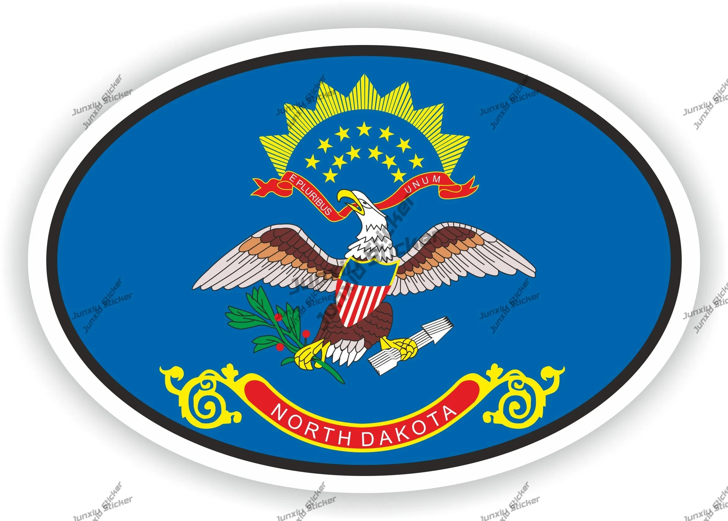 

North Dakota Flag Badge Oval Sticker Creative Decals Vehicle Sunshade Automotive Sticker Accessories Jdm Decal Stickers On Car