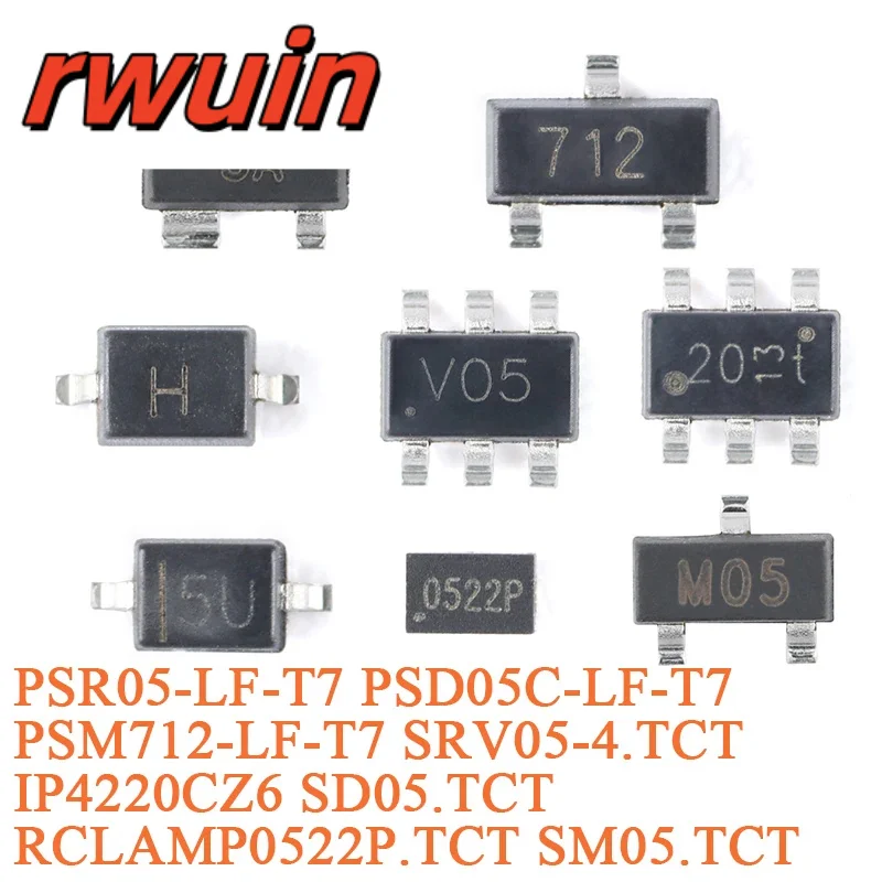 100pcs/20Pcs SM05.TCT M05 SOT-23 5V TVS Transient Suppression Diode Chip IP4220CZ6 SRV05-4.TCT PSR05-LF-T7 PSM712-LF-T7