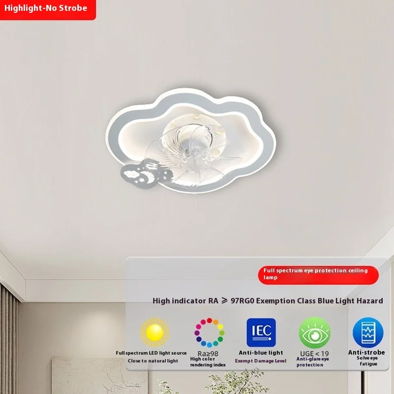 

Bedroom Fan Light Ceiling Integrated Dining Room Full Spectrum Study Intelligent Voice with Electric Fan Improvement Lighting