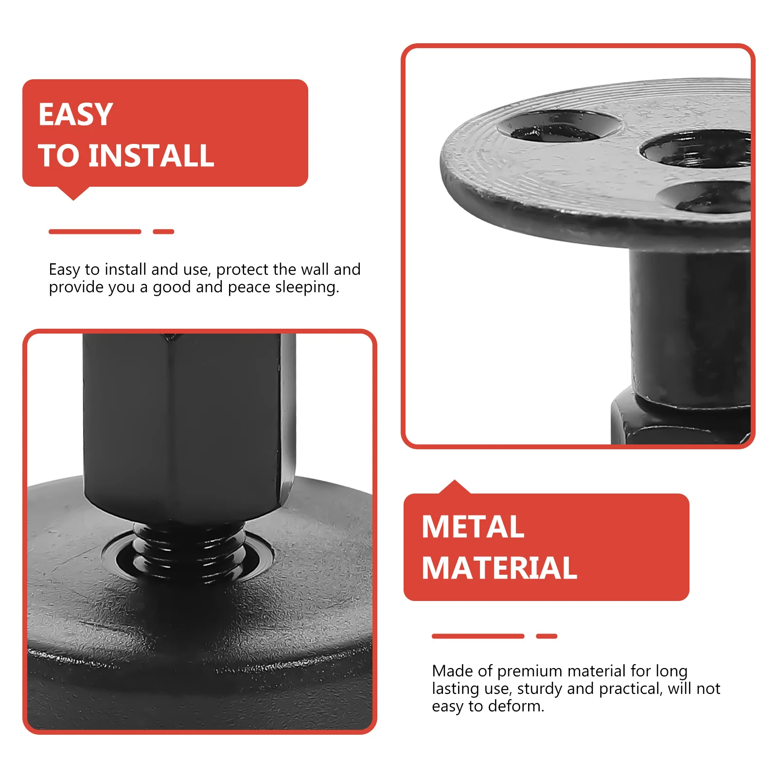 1Pair Adjustable Threaded Bed Headboard Stabilizer Anti-Shake Tool for Bed Frame Furniture Fixer Wall Protection Noise