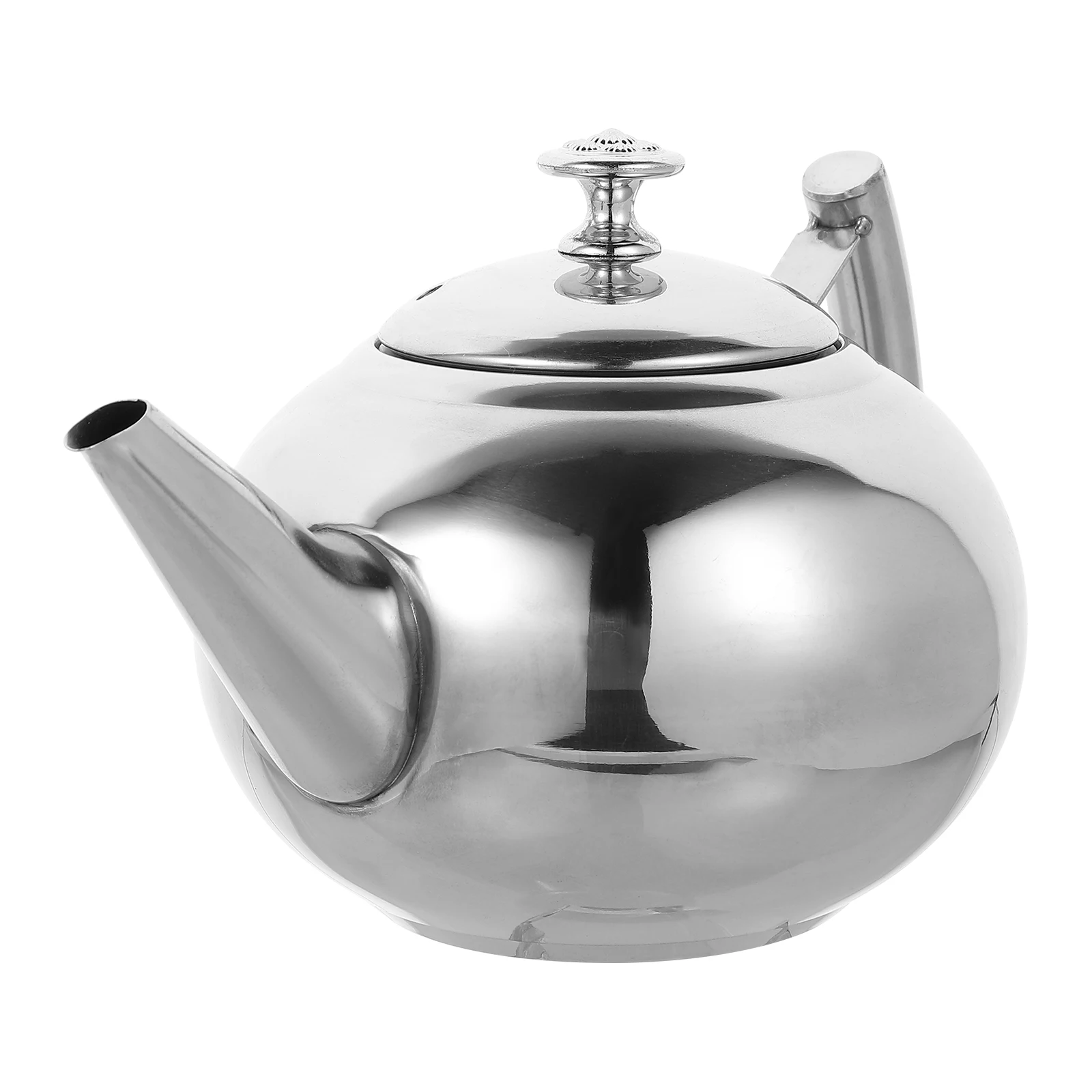 

Stainless Steel Teapot Large Capacity Coffee Kettle Silver Water Pot Travel Size Heat Insulation H Easy Hold Home Office