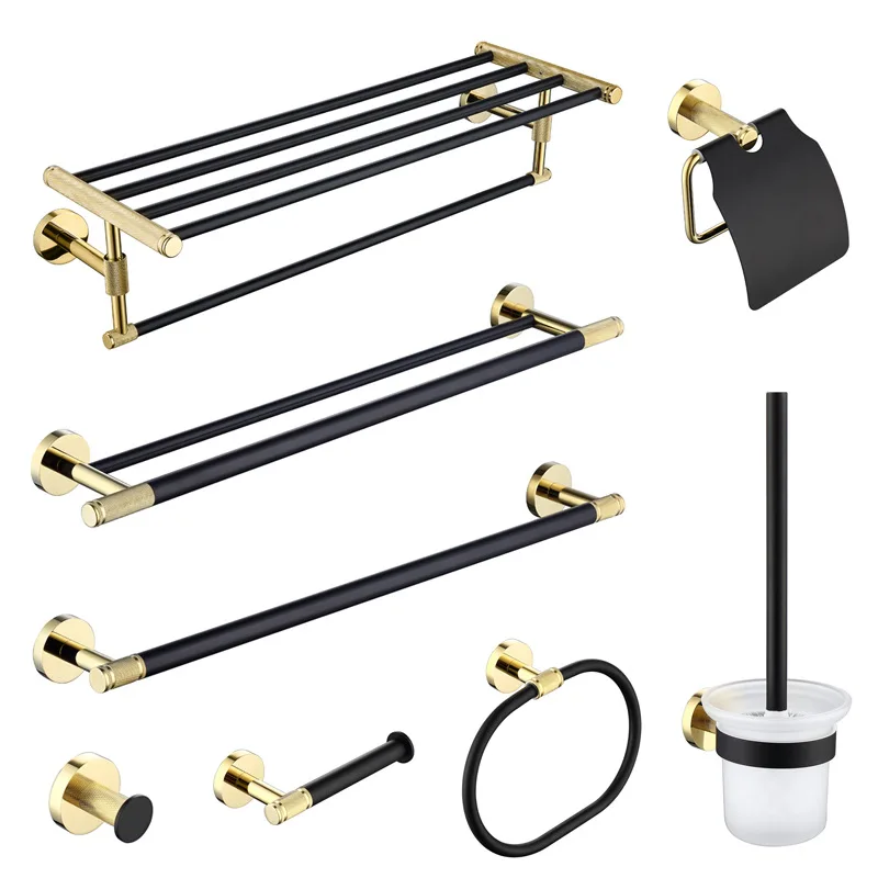 

Черная латунная вешалка для полотенец для ванной комнаты, держатель для бумаги, латунный настенный крючок, инструмент для мытья табуретов