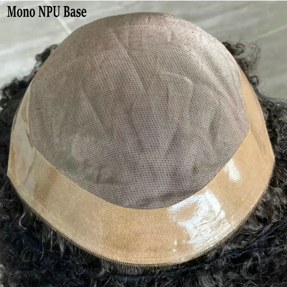 شعري طبيعي للرجال شعر مستعار شعر بشري قابل للتنفس متين أحادي PU قاعدة بني أشقر نظام شعر طبيعي غير قابل للاكتشاف #5