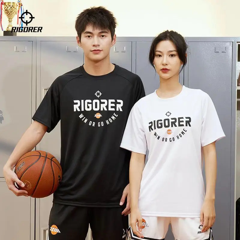 

RIGORER быстросохнущая дышащая свободная спортивная футболка с короткими рукавами, лето 2021, новая мужская баскетбольная тренировочная футболка для бега с принтом