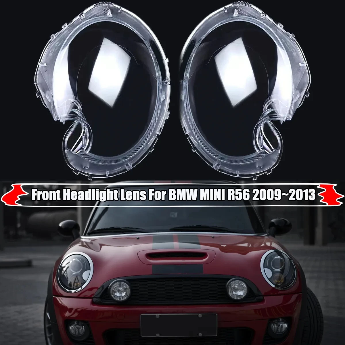 Left/Right Front Headlight Lens Cover For BMW MINI R56 Cooper 2009-2015 Clear Car Headlamp Cover 63127270023 63127270024