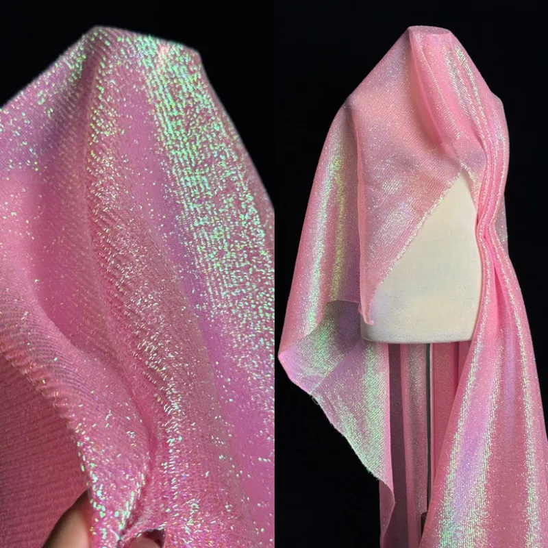 1 Meter Woven Colorful Glitter Mesh Gradient Designer Fabric Diy Stage Fashion Handmade Texture Fabric