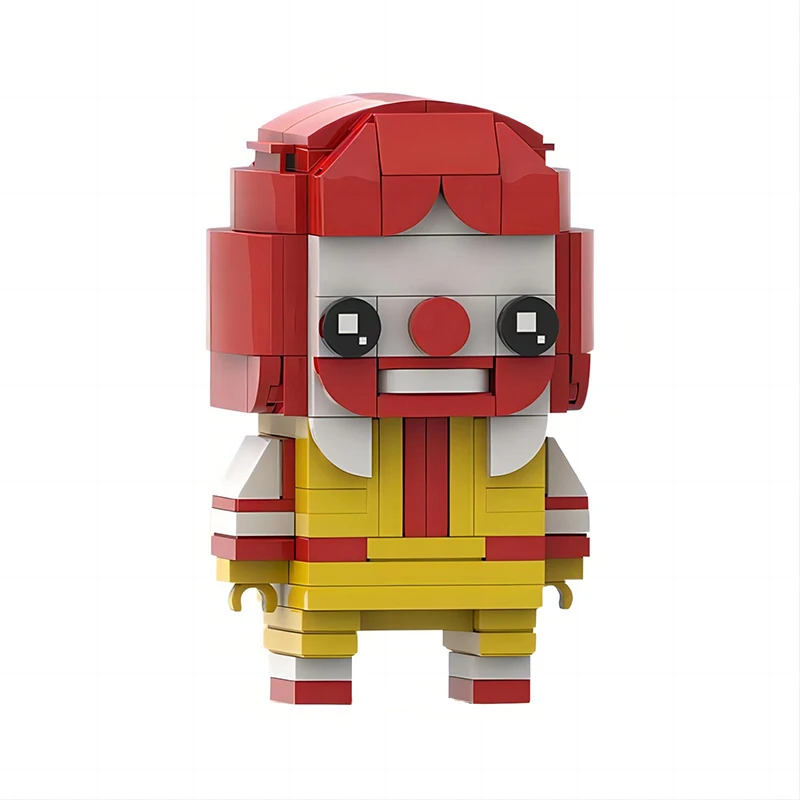 MOC toy ornaments children's educational toy figures square head assembled suit creative ornaments