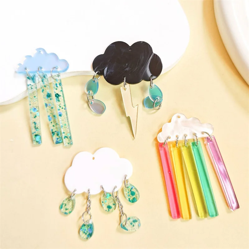 สินค้ามาใหม่ 30 ชิ้น/ล็อต ลูกปัดอะคริลิคพิมพ์ลายการ์ตูนรูปทรงเมฆ ทำมือ สำหรับงาน DIY เครื่องประดับ เสื้อผ้า จี้ห้อย